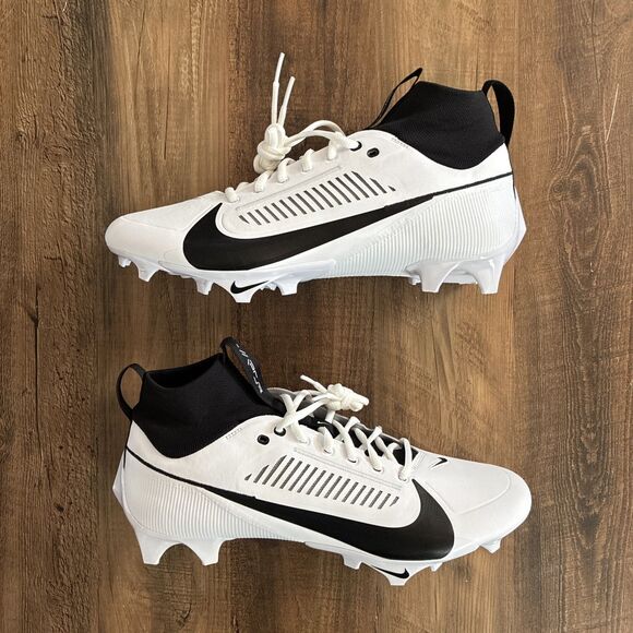 Nike Vapor Edge Pro 360 2 White Black Men Size 12.5 Football Cleats FN7759-100